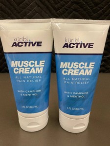 Kribl ACTIVE Muscle Cream - 3 oz All Natural Pain Relief with Camphor & Menthol - 2-Pack
