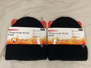 HeatLogic Womens Thermal Knit Hats - Black (Lot of 2)
