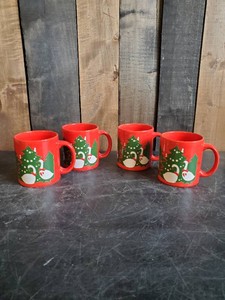 4 Collectible Waechtersbach Christmas Coffee Mugs