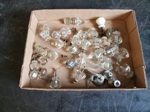 Nice Lot of Antique Clear Glass Drawer Pulls