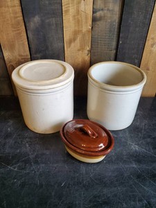 Smaller Vintage Crocks some with Lids