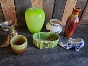 Lot of Dcor with Red Wing Planter