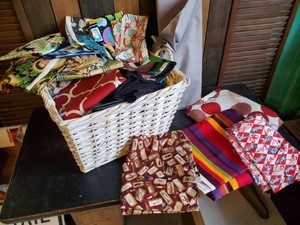 Big Basket Full of Really Cool Printed Fabric for Crafts  Clothes
