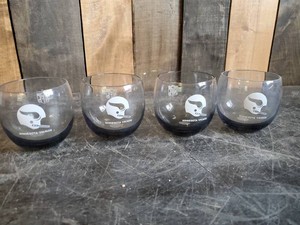 1970s Low Ball Smokey Minnesota Viking Cocktail Glasses