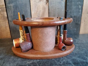 Lot of Vintage Smoking Pipes with Stand