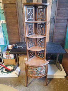 Beautiful Mid Modern Corner Shelves and Cabinet 5 Tall