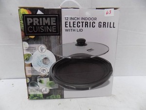 Prime Cuisine 12 Indoor Electric Grill with Lid - New in Box