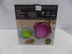 Servapetti Colorful Nested Bowl Set of 10 - New in Box