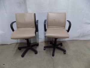 2 Office Chairs Cloth with Removable Leather Inserts