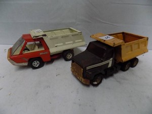 2 Metal Dump Trucks - Structo Co. & ERTL Co.