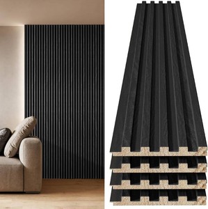 $150 INMOZATA 94.5x5.7 Fluted Wood Panels, Dark O