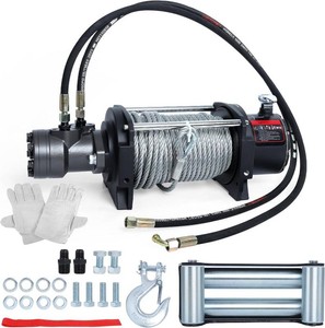 $520 tekstap 15000LBS Hydraulic Winch, Steel Cable