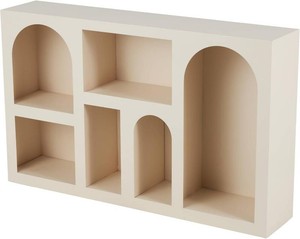 $327 Deco 79 Metal Geometric Storage Shelf, Cream