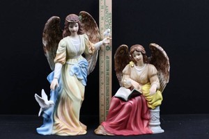 Angel Figurines With Dove and Open Book (Lot of 2)