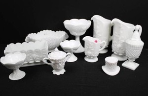 White Milk Glass Servingware
