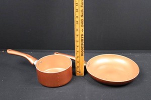Copper-Tone Nonstick Saucepan & Skillet