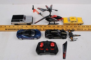 Miniature Vehicle Mixed Lot - Helicopter, Cars, Truck & Taxi