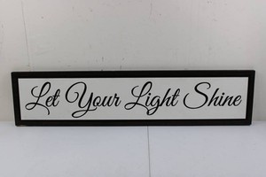 Framed Let Your Light Shine Decorative Wall Sign 40 x 9.5