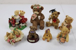Assorted Teddy Bear Figurines With Themed Designs (Lot of 8)