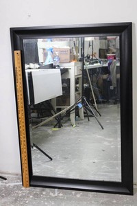 Black Framed Wall Mirror 42H