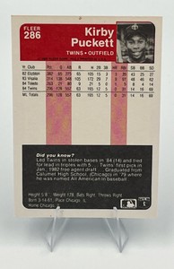 1985 Fleer Baseball #286 Kirby Puckett RC Rookie Card Minnesota Twins HOFer