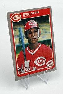 1985 Fleer Baseball #533 Eric Davis RC Rookie Card Cincinnati Reds