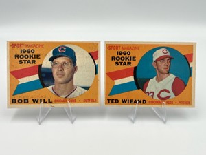 1960 Topps Baseball Sport Magazine Rookie Stars #146 Ted Wieand  #147 Bob Will