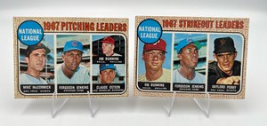 1968 Topps Baseball Pitching Leaders #9 and Strikeout Leaders #11 Fergie Jenkins