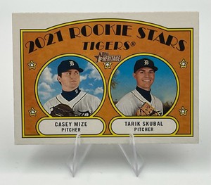 2021 Topps Heritage Baseball Rookie Stars Tarik Skubal  Casey Mize #253