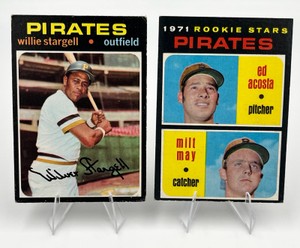 1971 Topps Baseball #230 Willie Stargell & #343 Milt May Pittsburgh Pirates