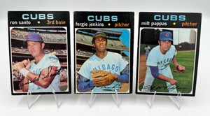 1971 Topps Baseball Lot - #280 Fergie Jenkins  #220 Ron Santo  #441 Milt Pappas