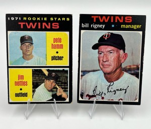 1971 Topps Baseball Cards - #532 Bill Rigney & #74 Pete Hamm  Jim Nettles RC