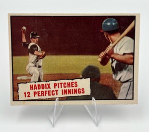 1961 Topps Baseball - #410 Haddix Pitches 12 Perfect Innings