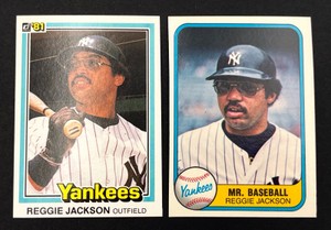 Reggie Jackson Baseball Card Lot - 1981 Fleer #273  1981 Donruss #228