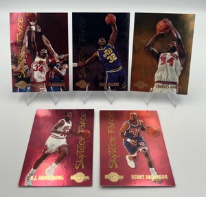 1995 Skybox Skytech Force Insert Basketball Card Lot - Olajuwon  Malone  Oakley  Kenny Anderson  BJ Armstrong