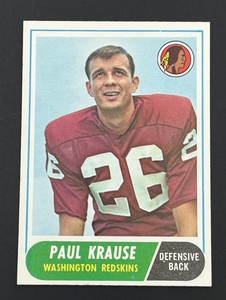 1968 Topps Football Paul Krause #166 HOFer