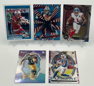 NFL Football WR Rookie Card Lot - Tet McMillan  Nabers  Golden  Keon Coleman