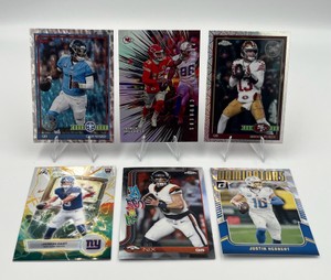 NFL Football QB Lot - Brock Purdy  Justin Herbert  Bo Nix  Jaxson Dart  Patrick Mahomes  Cam Ward