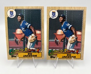 Two 1987 Topps Baseball Future Stars Bo Jackson RC #170