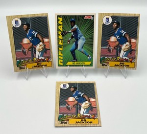 Bo Jackson Baseball Card Lot - Three 1987 Topps Future Stars RC #170  1991 Score Rifleman #412 Insert