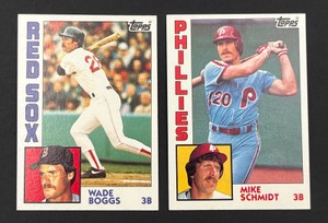 1984 Topps Baseball Card Lot - #30 Wade Boggs  #700 Mike Schmidt HOFers