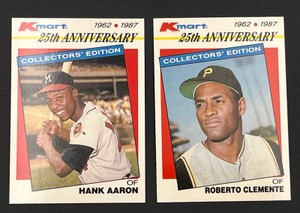 1987 Kmart 25th Anniversary Collectors Edition - Hank Aaron #1 and Roberto Clemente #2
