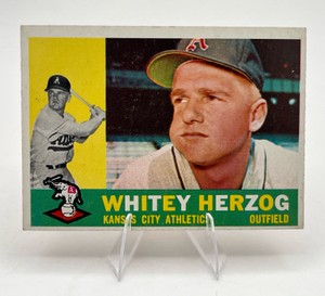 1960 Topps Baseball Whitey Herzog #92 Kansas City Athletics HOFer