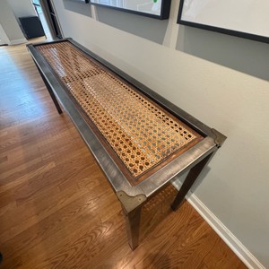 Vintage cane-top console or sofa table