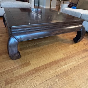 Square Dark Wood Coffee Table
