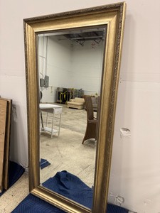 Large Ornate Gold-Tone Framed Wall Mirror  Full Length