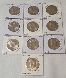 10 - Kennedy Half Dollars Mixed Dates