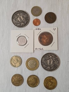 Bag of  Foreign Coins and Tokens.