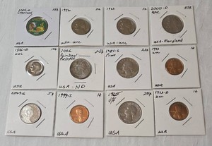 Mixed US Coins from US Mint.  All denominations. 12 Coins.