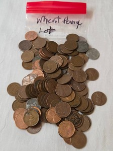 Wheat Pennies - 1 pound. Mixed Date - some of the pennies are steel